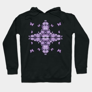 violet roses and butterflies Hoodie